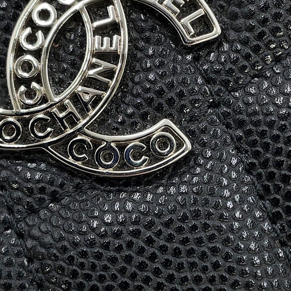 シャネル コインケース マトラッセ ココマーク キャビアスキン AP3836 フラグメント カードケース 黒