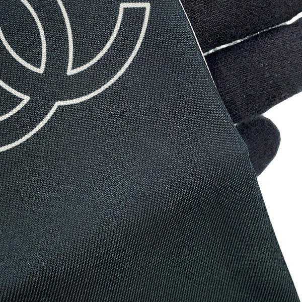 シャネル スカーフ ココマーク シルク CHANEL 白 黒