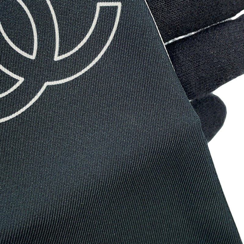 シャネル スカーフ ココマーク シルク CHANEL 白 黒