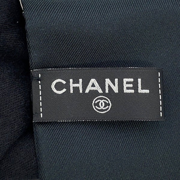 シャネル スカーフ ココマーク シルク CHANEL 白 黒