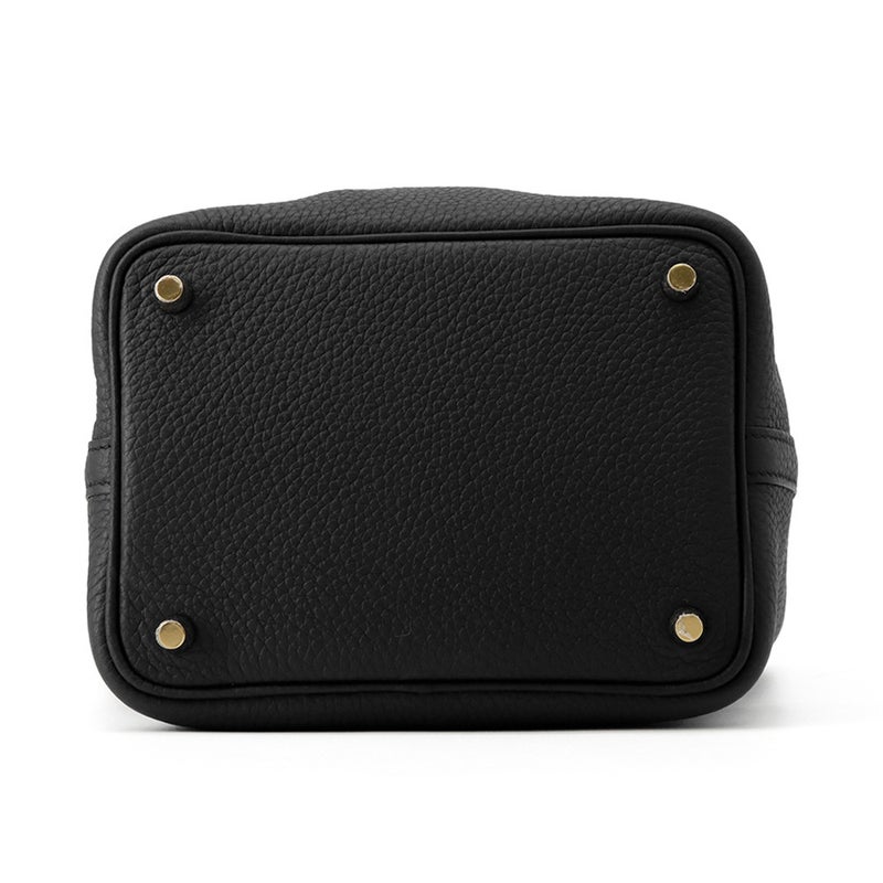 エルメス ハンドバッグ ピコタンロックPM タッチ ブラック/ゴールド金具 トリヨンクレマンス/アリゲーターマット Y刻印 黒