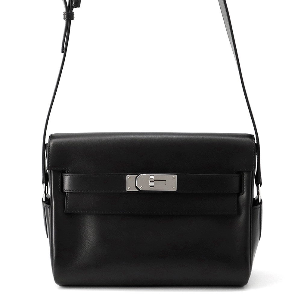 HERMES(エルメス) ショルダーバッグ ケリーメッセンジャー PM 黒 シルバー金具 エルメス ケリーメッセンジャーPM ブラック/シルバー金具 エバー