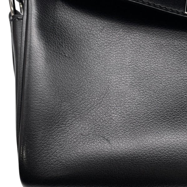 エルメス ケリーメッセンジャーPM ブラック/シルバー金具 エバーグレイン K刻印 HERMES メンズ 黒