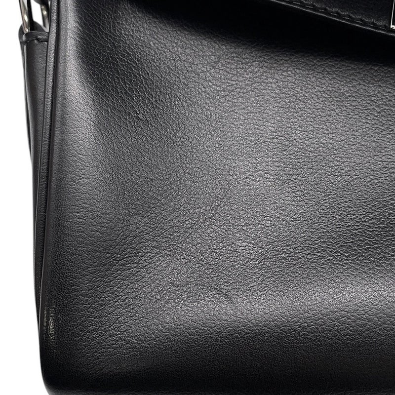 エルメス ケリーメッセンジャーPM ブラック/シルバー金具 エバーグレイン K刻印 HERMES メンズ 黒