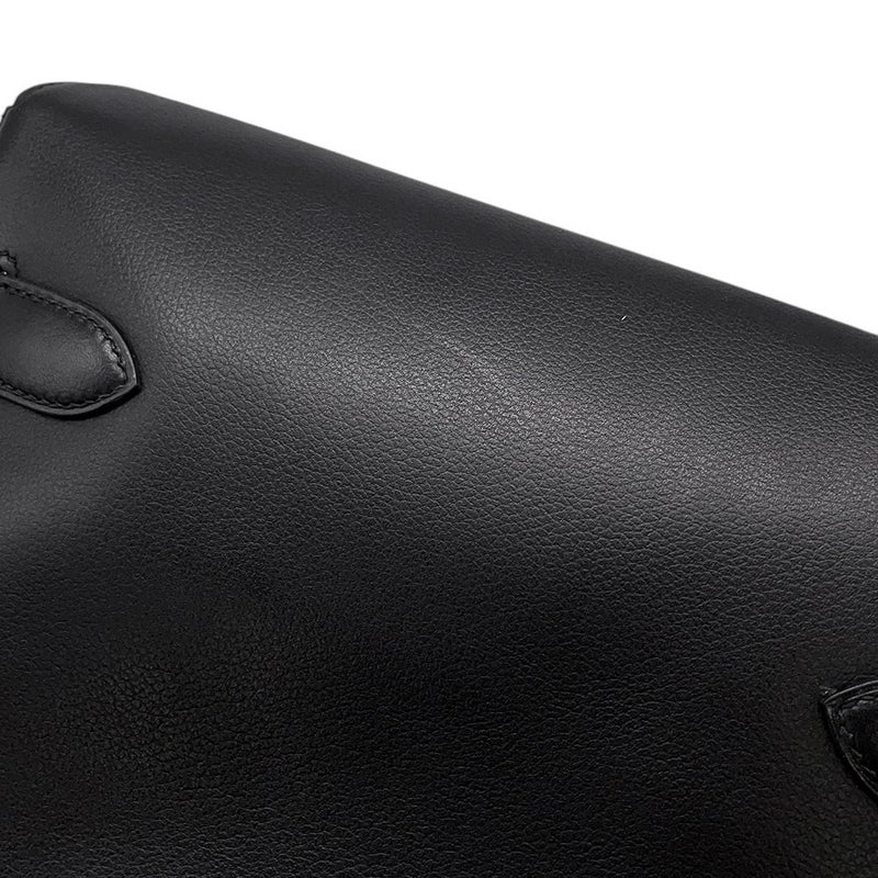 エルメス ケリーメッセンジャーPM ブラック/シルバー金具 エバーグレイン K刻印 HERMES メンズ 黒