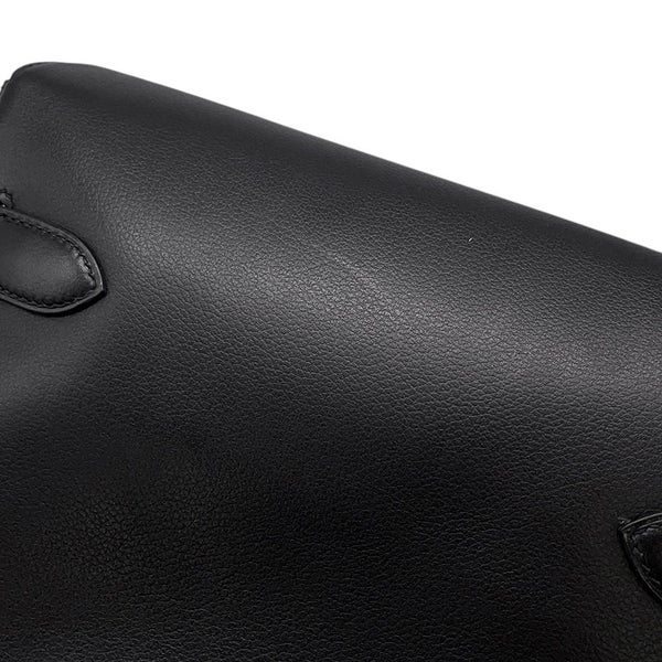 エルメス ケリーメッセンジャーPM ブラック/シルバー金具 エバーグレイン K刻印 HERMES メンズ 黒