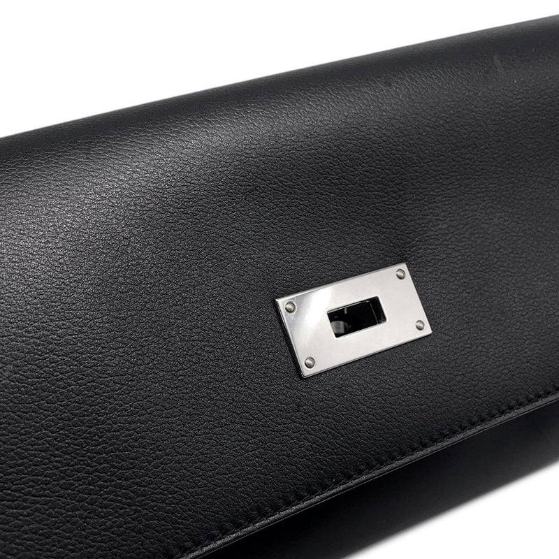 エルメス ケリーメッセンジャーPM ブラック/シルバー金具 エバーグレイン K刻印 HERMES メンズ 黒