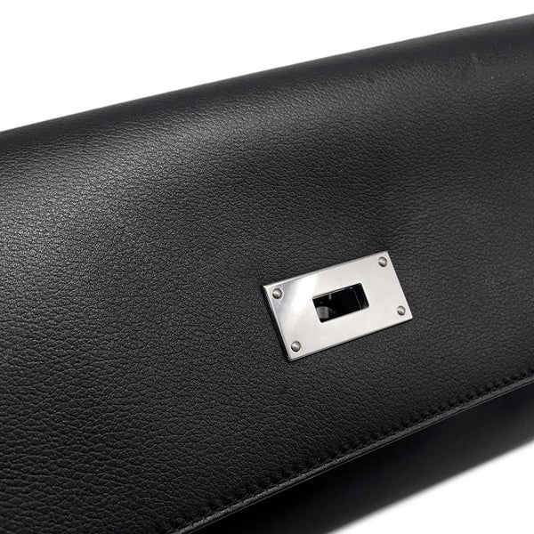 エルメス ケリーメッセンジャーPM ブラック/シルバー金具 エバーグレイン K刻印 HERMES メンズ 黒