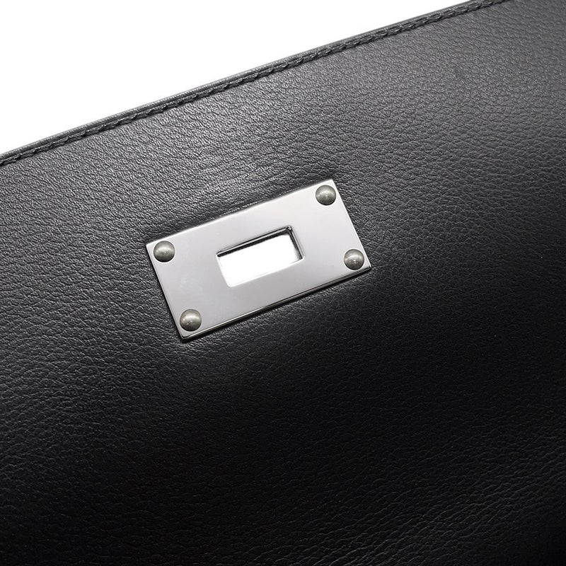 エルメス ケリーメッセンジャーPM ブラック/シルバー金具 エバーグレイン K刻印 HERMES メンズ 黒