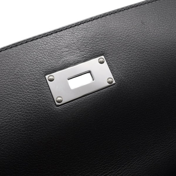 エルメス ケリーメッセンジャーPM ブラック/シルバー金具 エバーグレイン K刻印 HERMES メンズ 黒