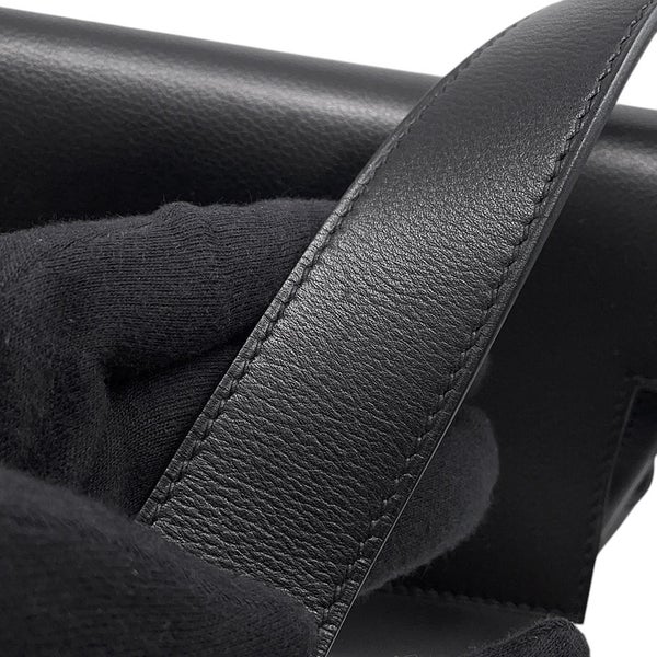 エルメス ケリーメッセンジャーPM ブラック/シルバー金具 エバーグレイン K刻印 HERMES メンズ 黒