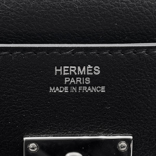 エルメス ケリーメッセンジャーPM ブラック/シルバー金具 エバーグレイン K刻印 HERMES メンズ 黒