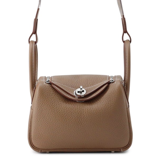 エルメス リンディ ミニ エトゥープ/シルバー金具 トリヨンクレマンス U刻印 ２wayショルダー