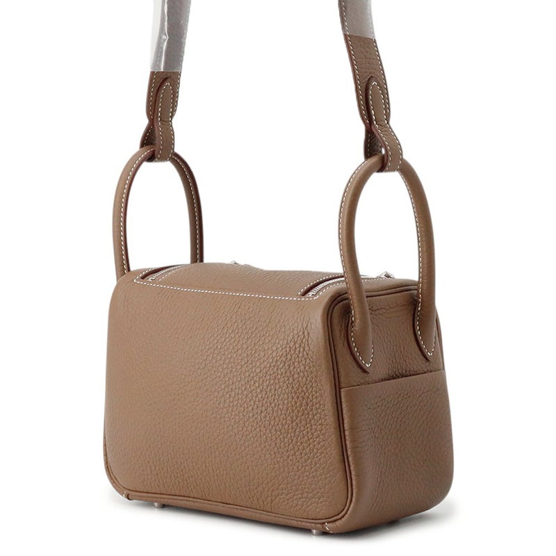 エルメス リンディ ミニ エトゥープ/シルバー金具 トリヨンクレマンス U刻印 ２wayショルダー