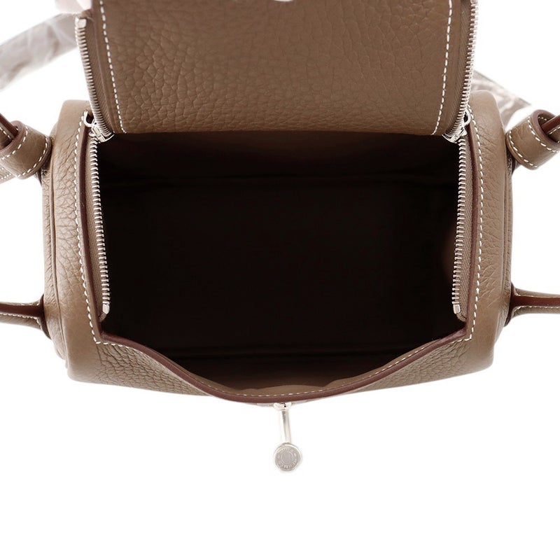 エルメス リンディ ミニ エトゥープ/シルバー金具 トリヨンクレマンス U刻印 ２wayショルダー