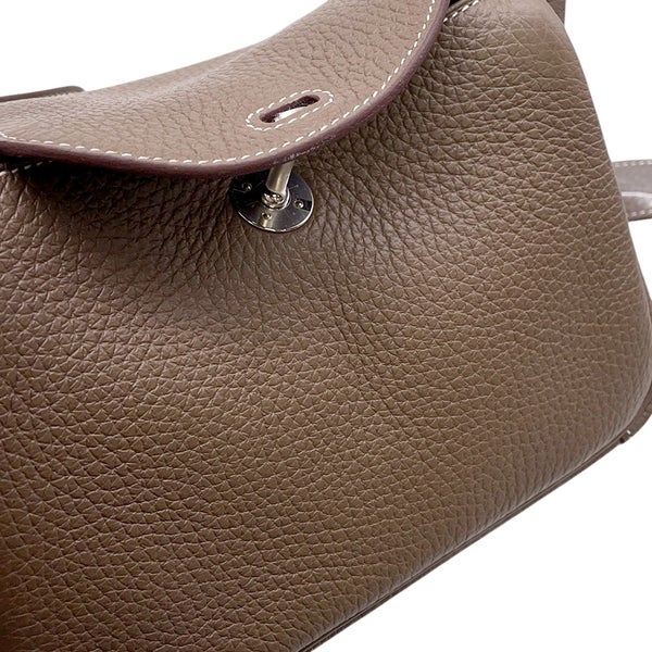 エルメス リンディ ミニ エトゥープ/シルバー金具 トリヨンクレマンス U刻印 ２wayショルダー