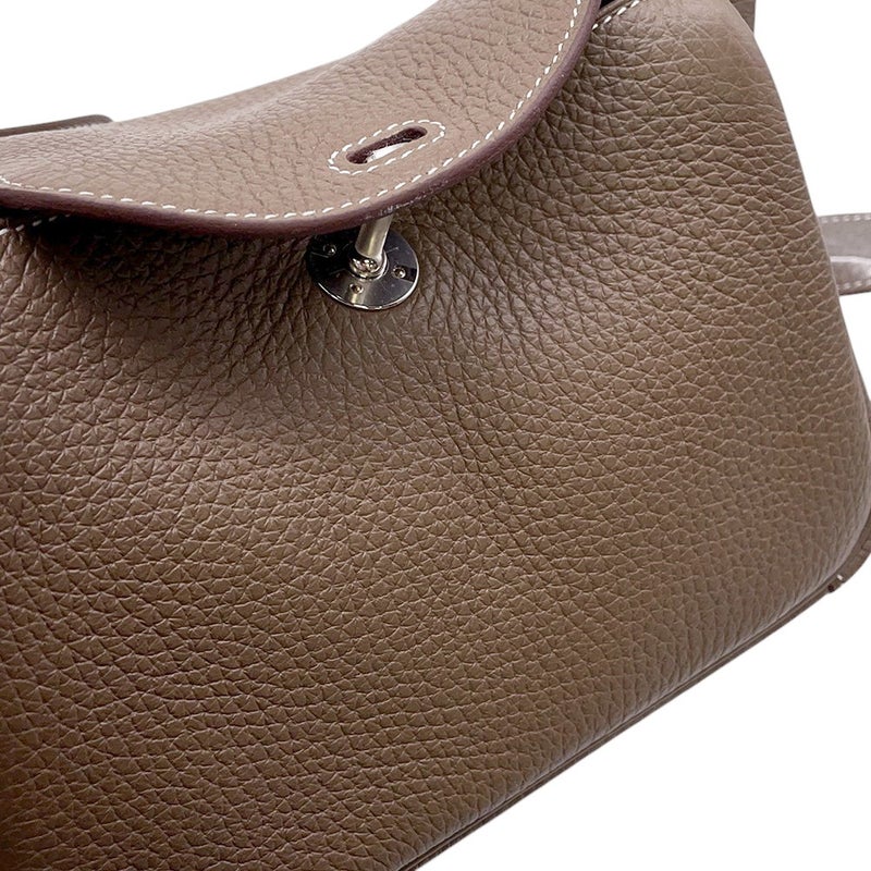 エルメス リンディ ミニ エトゥープ/シルバー金具 トリヨンクレマンス U刻印 ２wayショルダー