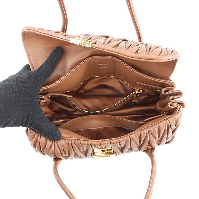 ミュウミュウ ショルダーバッグ マテラッセ レザー 5BD265 Miu Miu ブラウン