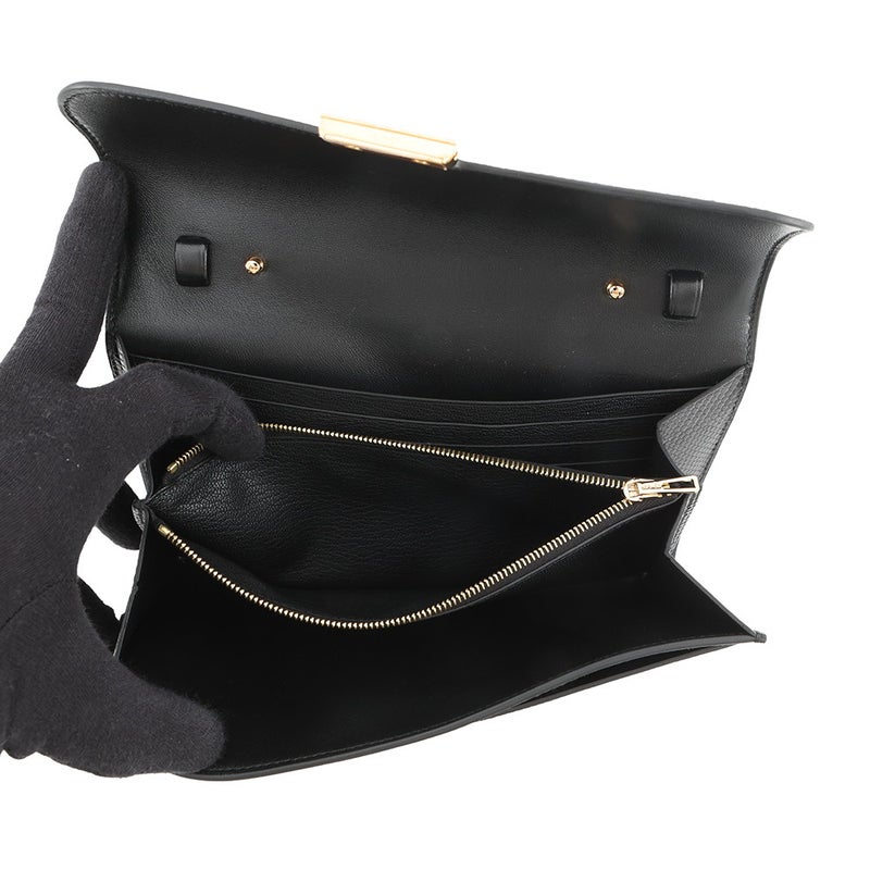 エルメス 長財布 コンスタンス トゥーゴー ロング ブラック/ゴールド金具 リザードシャイン U刻印 財布 黒