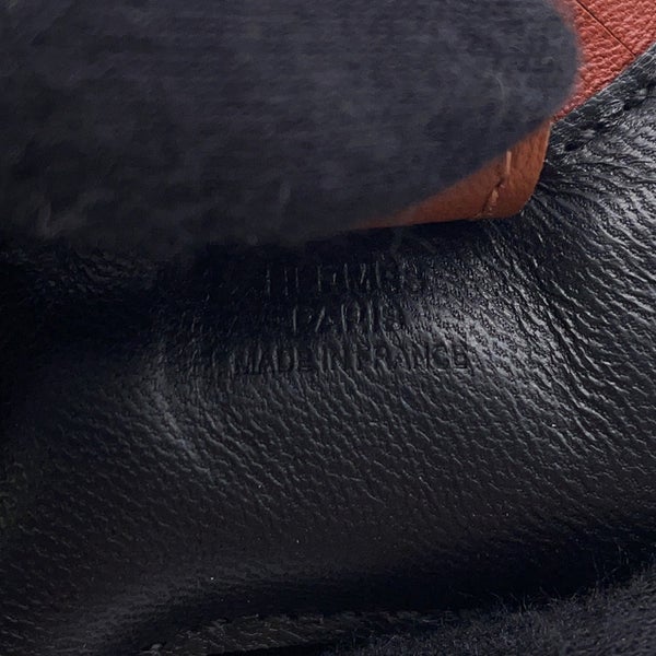 エルメス バッグチャーム ロデオ PM ブラック/シエンヌ/ゴールド ラムスキン W刻印 黒