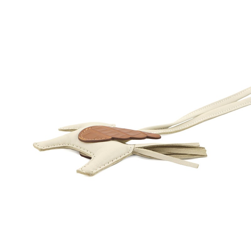 エルメス バッグチャーム ロデオPM ペガサス タッチ クレ/ゴールド ラムスキン/アリゲーターマット W刻印