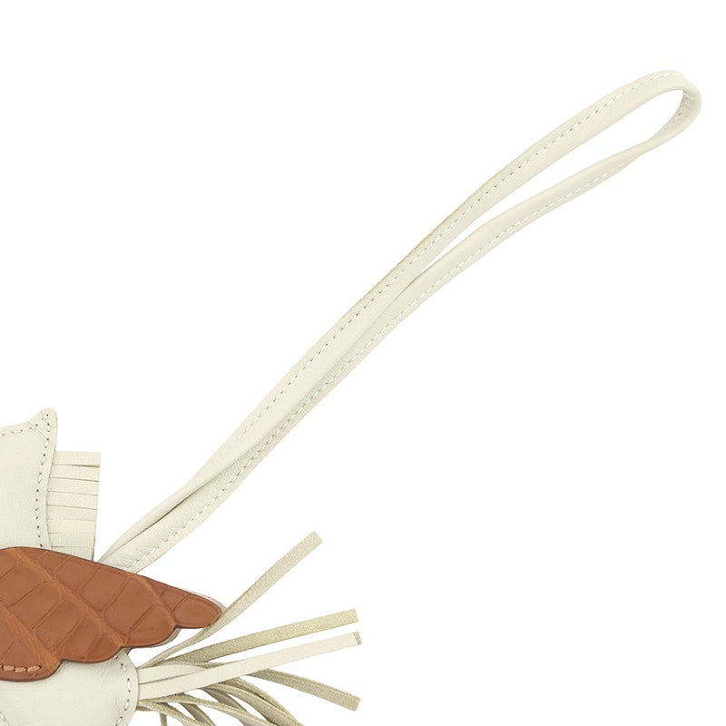 エルメス バッグチャーム ロデオPM ペガサス タッチ クレ/ゴールド ラムスキン/アリゲーターマット W刻印