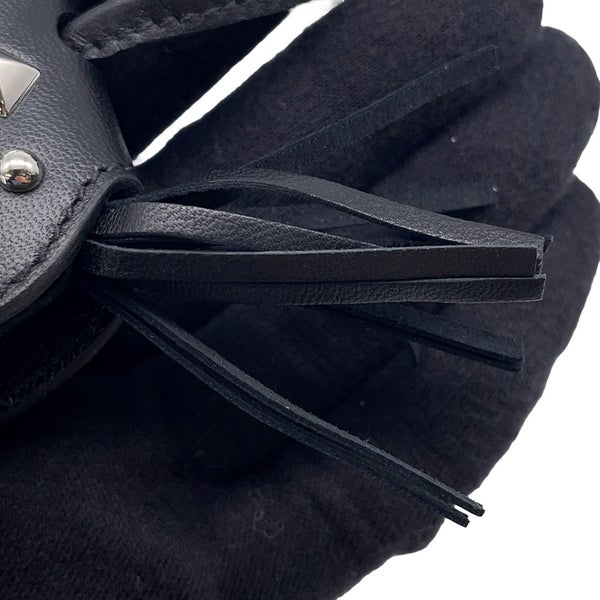 エルメス バッグチャーム ロデオPM ロベオ ロック ブラック/シルバー金具 ラムスキン K刻印  HERMES チャーム 黒