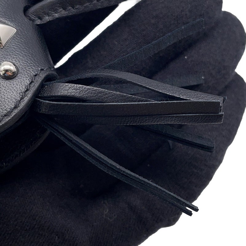 エルメス バッグチャーム ロデオPM ロベオ ロック ブラック/シルバー金具 ラムスキン K刻印  HERMES チャーム 黒