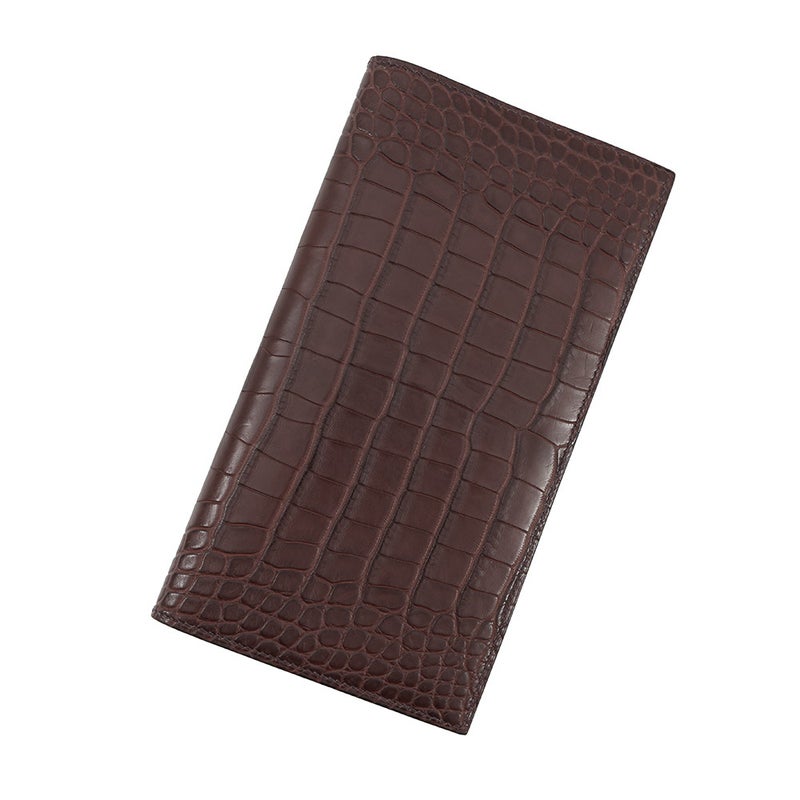 エルメス 長財布 MC2 フレミング ハバナ  アリゲーターマット K刻印 HERMES 財布 メンズ