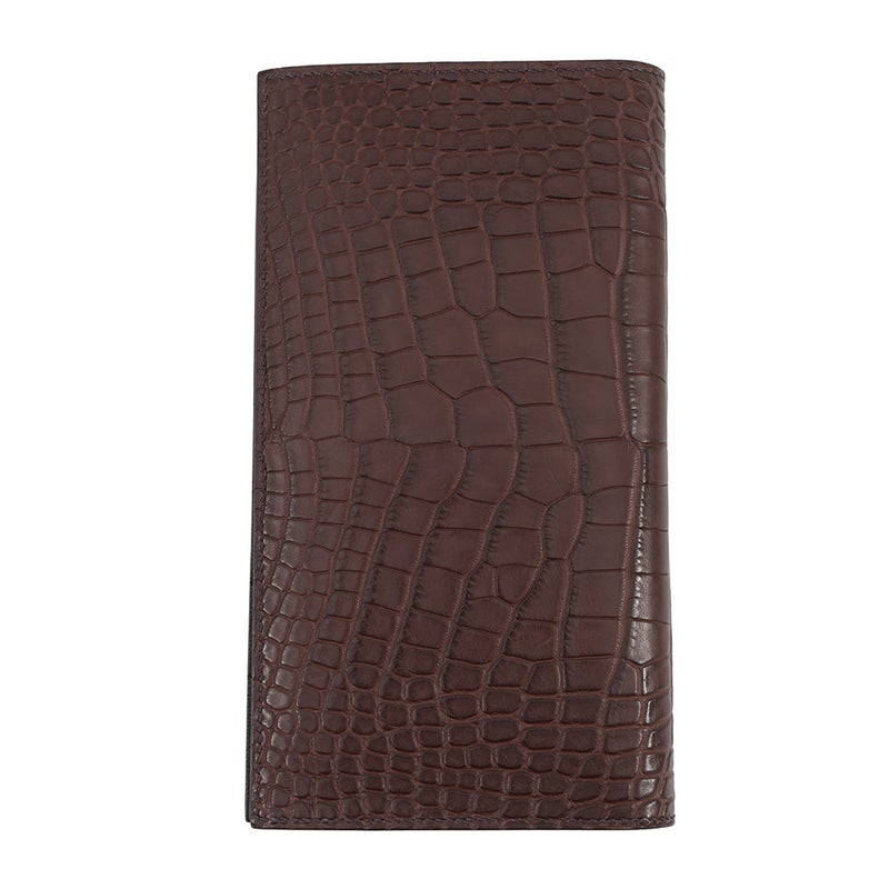 エルメス 長財布 MC2 フレミング ハバナ  アリゲーターマット K刻印 HERMES 財布 メンズ