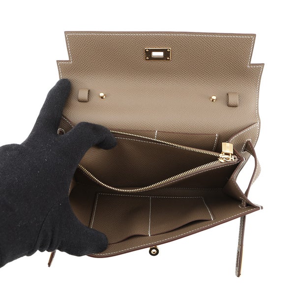 エルメス ケリーウォレット ロング トゥーゴー エトゥープ/ゴールド金具 エプソン K刻印 財布