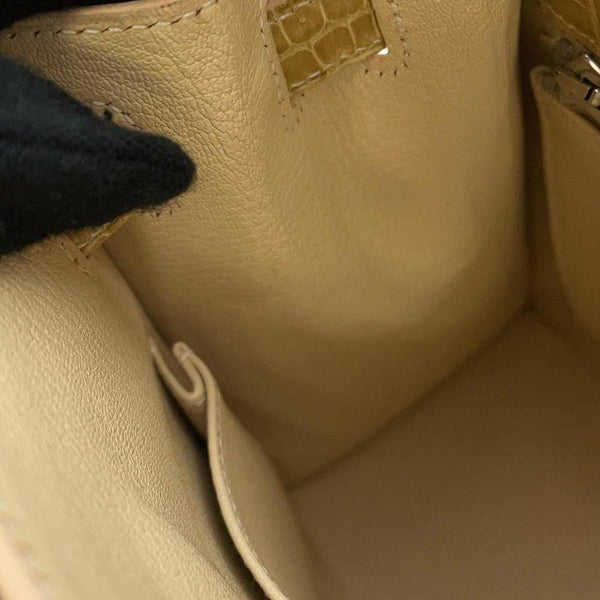 エルメス ハンドバッグ ケリー28 外縫い プシエール/シルバー金具 ニロティカス シャイン □L刻印 2way