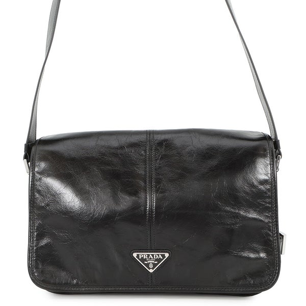 プラダ ショルダーバッグ トライアングルロゴ ソフトルックス レザー 2VD073 PRADA 黒