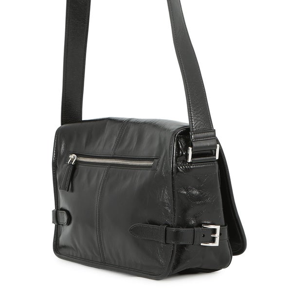 プラダ ショルダーバッグ トライアングルロゴ ソフトルックス レザー 2VD073 PRADA 黒