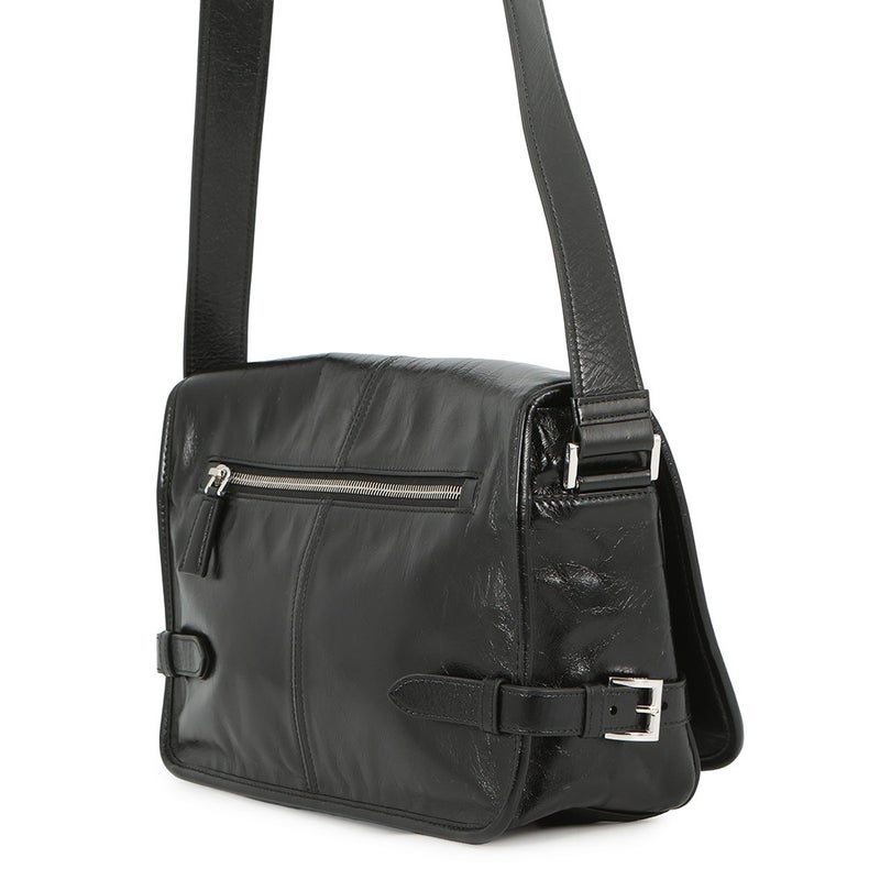 プラダ ショルダーバッグ トライアングルロゴ ソフトルックス レザー 2VD073 PRADA 黒