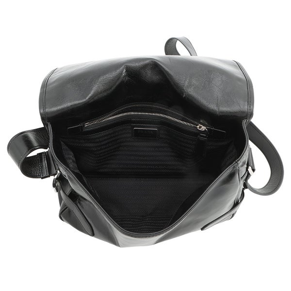 プラダ ショルダーバッグ トライアングルロゴ ソフトルックス レザー 2VD073 PRADA 黒