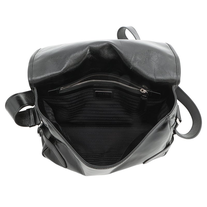 プラダ ショルダーバッグ トライアングルロゴ ソフトルックス レザー 2VD073 PRADA 黒