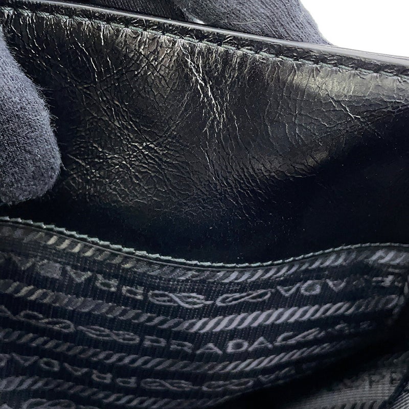 プラダ ショルダーバッグ トライアングルロゴ ソフトルックス レザー 2VD073 PRADA 黒