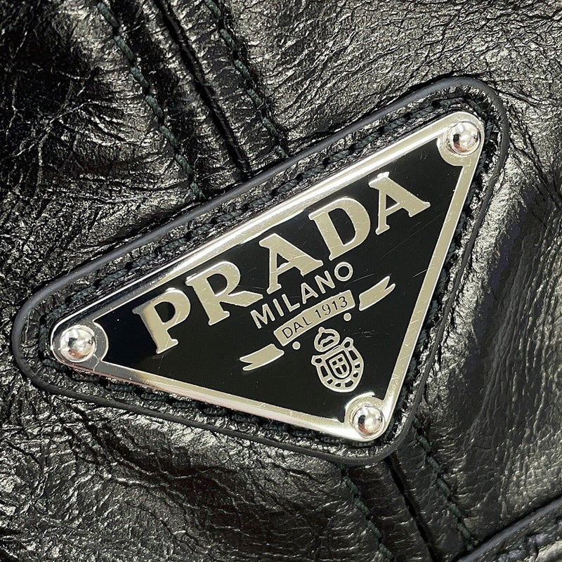 プラダ ショルダーバッグ トライアングルロゴ ソフトルックス レザー 2VD073 PRADA 黒