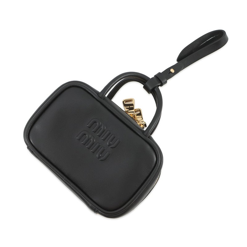 ミュウミュウ バッグチャーム マイクロバッグ レザー 5NR036 Miu Miu 黒