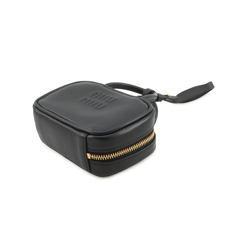 ミュウミュウ バッグチャーム マイクロバッグ レザー 5NR036 Miu Miu 黒