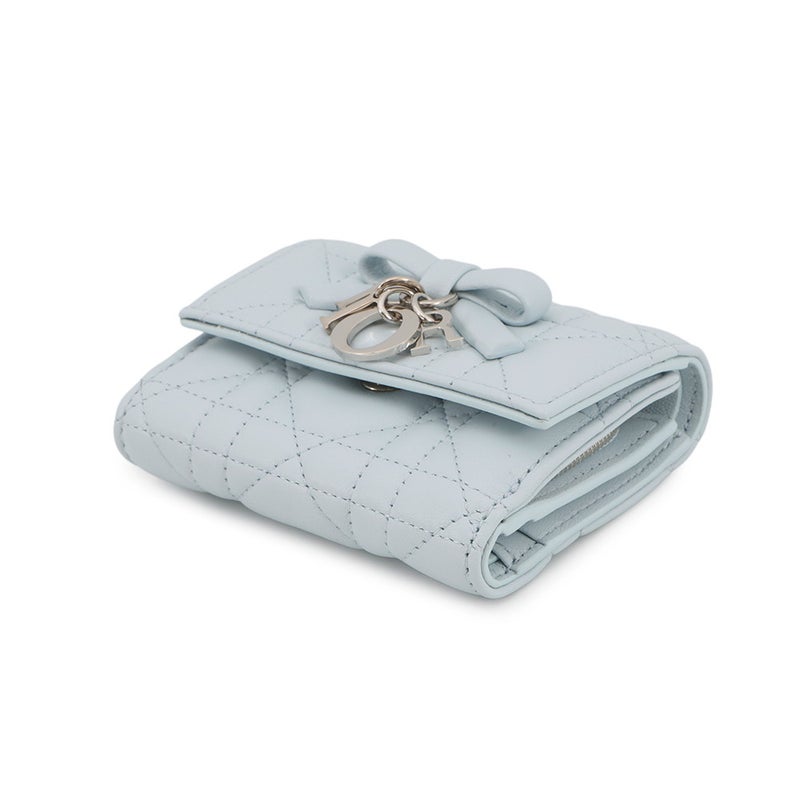 クリスチャン・ディオール 三つ折り財布 カナージュ My Dior Hibiscus Lジップウォレット ラムスキン S2608PUQA