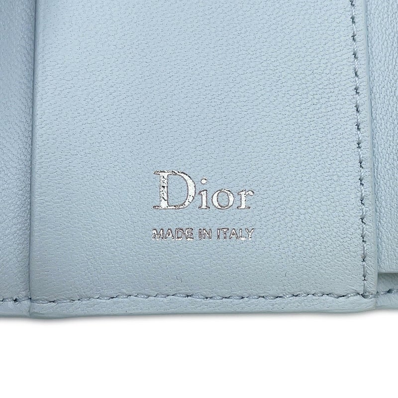 クリスチャン・ディオール 三つ折り財布 カナージュ My Dior Hibiscus Lジップウォレット ラムスキン S2608PUQA