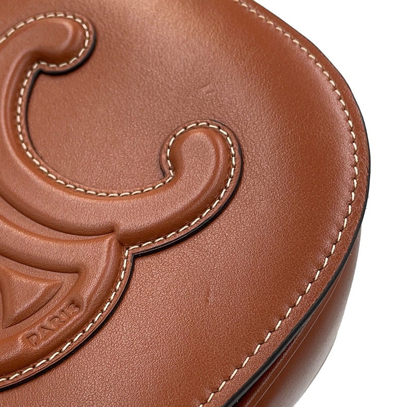 セリーヌ ショルダーバッグ キュイル トリオンフ フォルコ スムースカーフレザー 198263 CELINE ブラウン