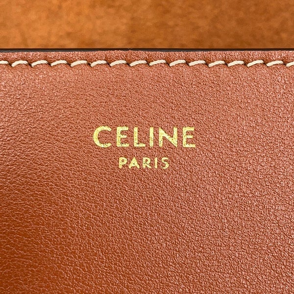セリーヌ ショルダーバッグ キュイル トリオンフ フォルコ スムースカーフレザー 198263 CELINE ブラウン