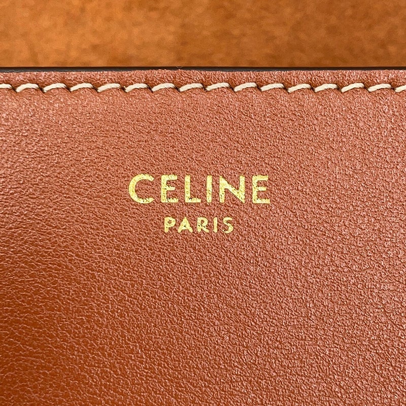 セリーヌ ショルダーバッグ キュイル トリオンフ フォルコ スムースカーフレザー 198263 CELINE ブラウン