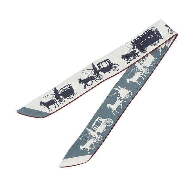 エルメス スカーフ ツイリー 車輪でめぐるパリ・ドゥ・トゥジュール シルク レザー 2023年秋冬