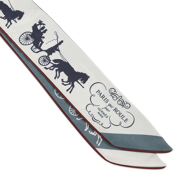 エルメス スカーフ ツイリー 車輪でめぐるパリ・ドゥ・トゥジュール シルク レザー 2023年秋冬