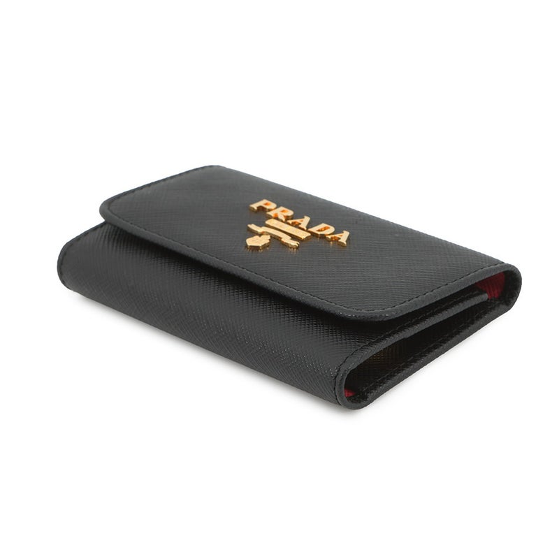 プラダ 4連キーケース マルチカラー キーケース サフィアーノレザー 1PG004 PRADA キーリング付き 黒