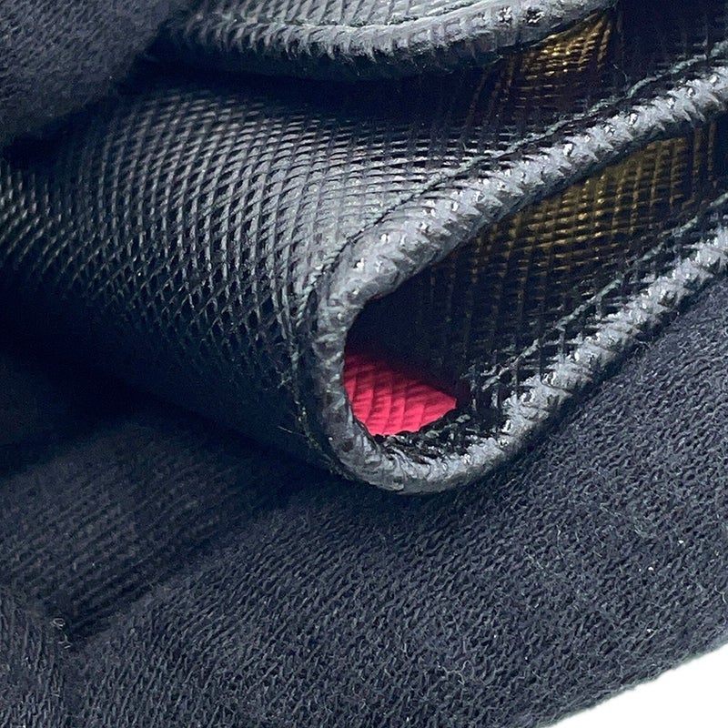 プラダ 4連キーケース マルチカラー キーケース サフィアーノレザー 1PG004 PRADA キーリング付き 黒